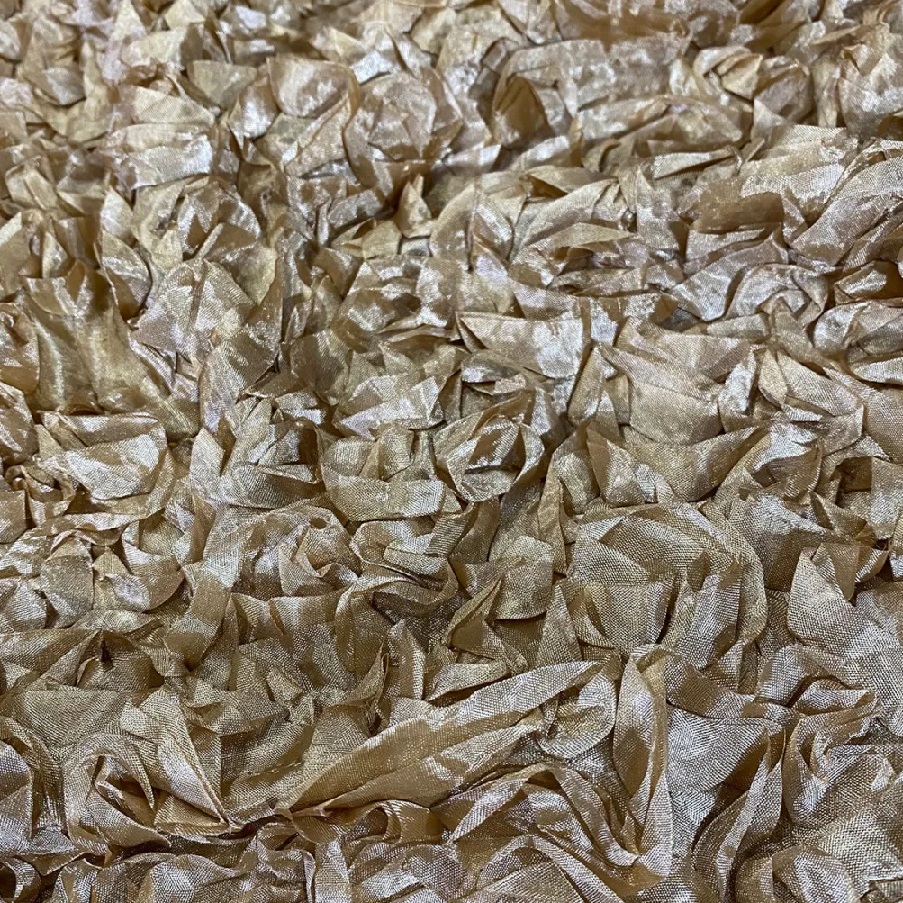 Curly Satin (w/ Poly Lining) Table Napkin in Champagne