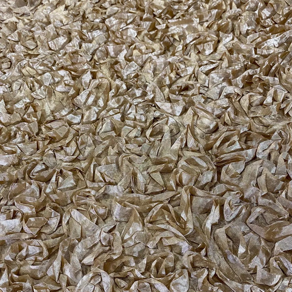 Curly Satin (w/ Poly Lining) Table Napkin in Champagne