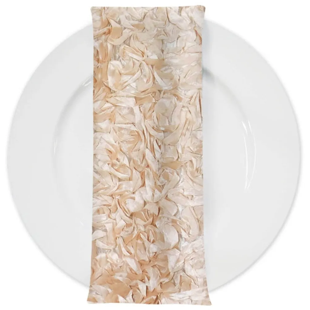 Curly Satin (w/ Poly Lining) Table Napkin in Champagne
