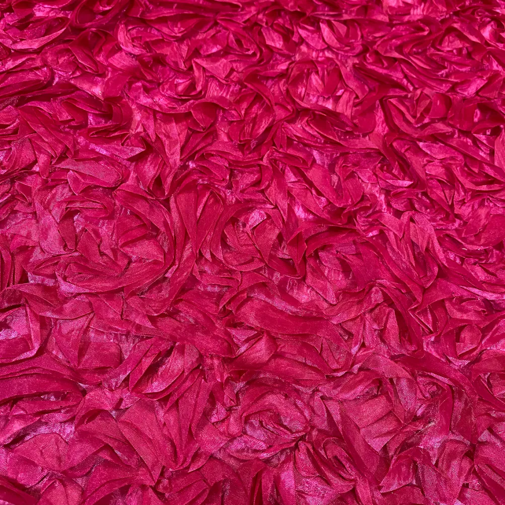 Curly Satin (w/ Poly Lining) Table Napkin in Fuchsia