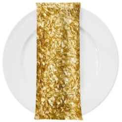 Curly Satin (w/ Poly Lining) Table Napkin in Gold