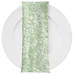 Curly Satin (w/ Poly Lining) Table Napkin in Mint
