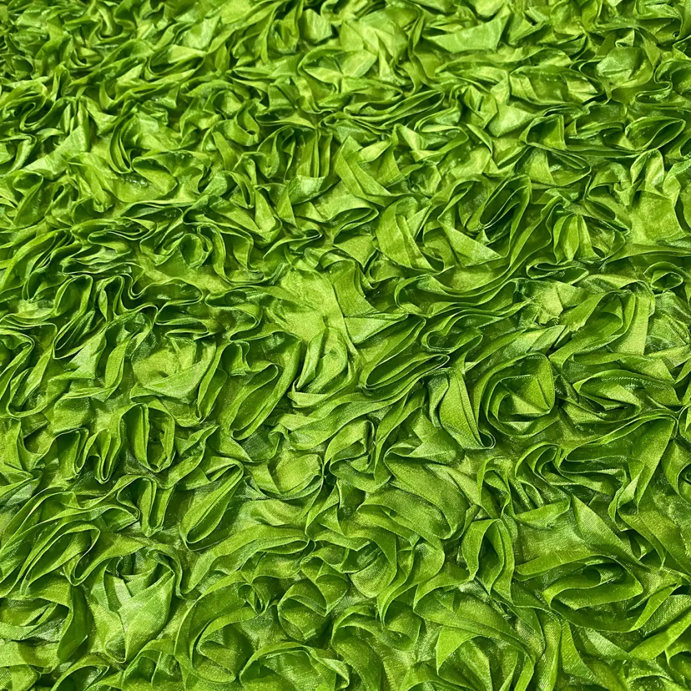 Curly Satin (w/ Poly Lining) Table Napkin in Moss