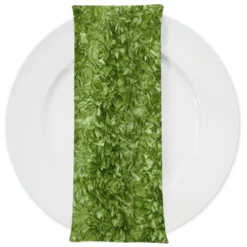 Curly Satin (w/ Poly Lining) Table Napkin in Moss