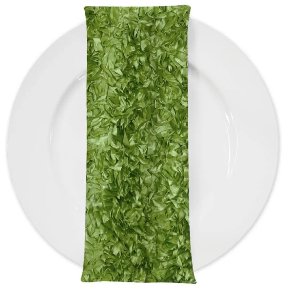 Curly Satin (w/ Poly Lining) Table Napkin in Moss