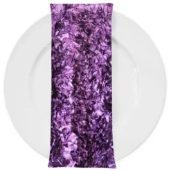 Curly Satin (w/ Poly Lining) Table Napkin in Plum