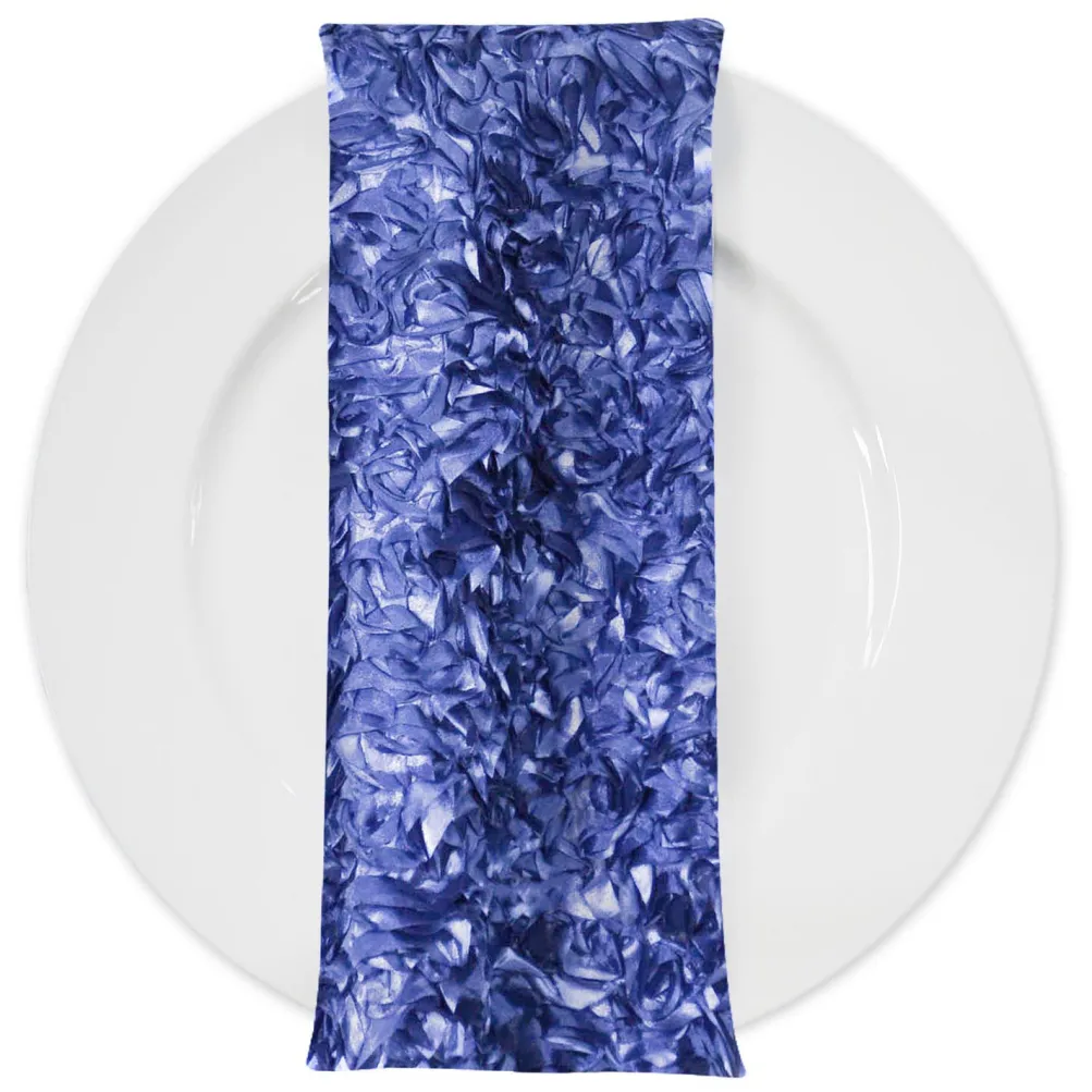 Curly Satin (w/ Poly Lining) Table Napkin in Royal
