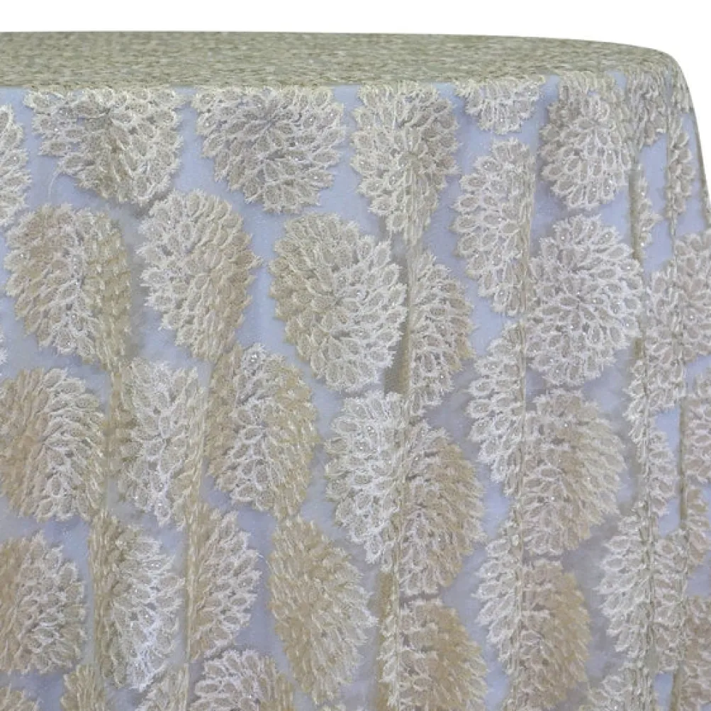 Dahlia Sequins Table Linen in Ivory