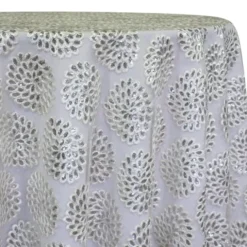 Dahlia Sequins Table Linen in White