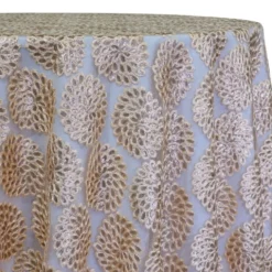 Dahlia Sequins Table Linen in Champagne