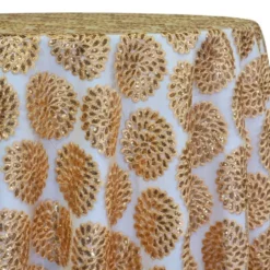 Dahlia Sequins Table Linen in Gold
