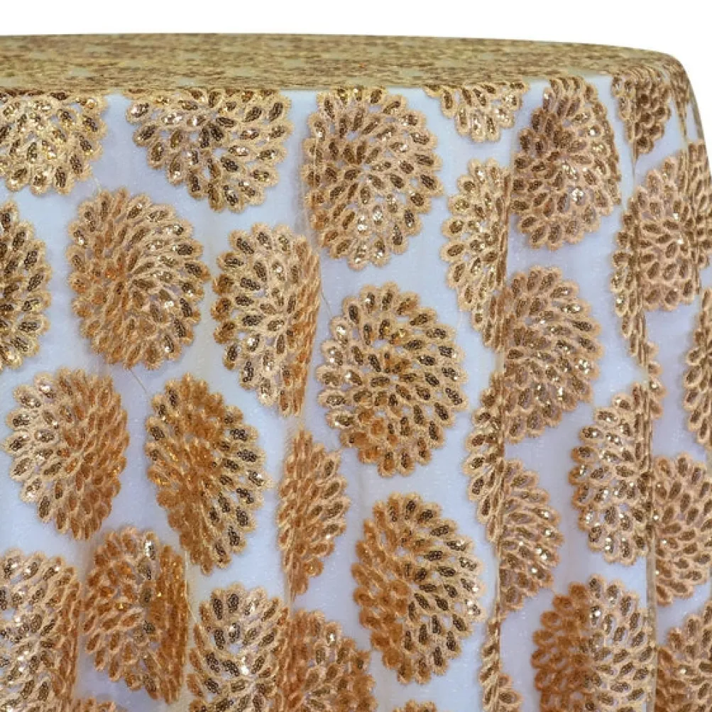 Dahlia Sequins Table Linen in Gold