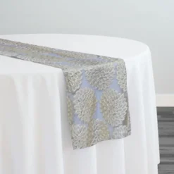 Dahlia Sequins Table Runner in Ivory