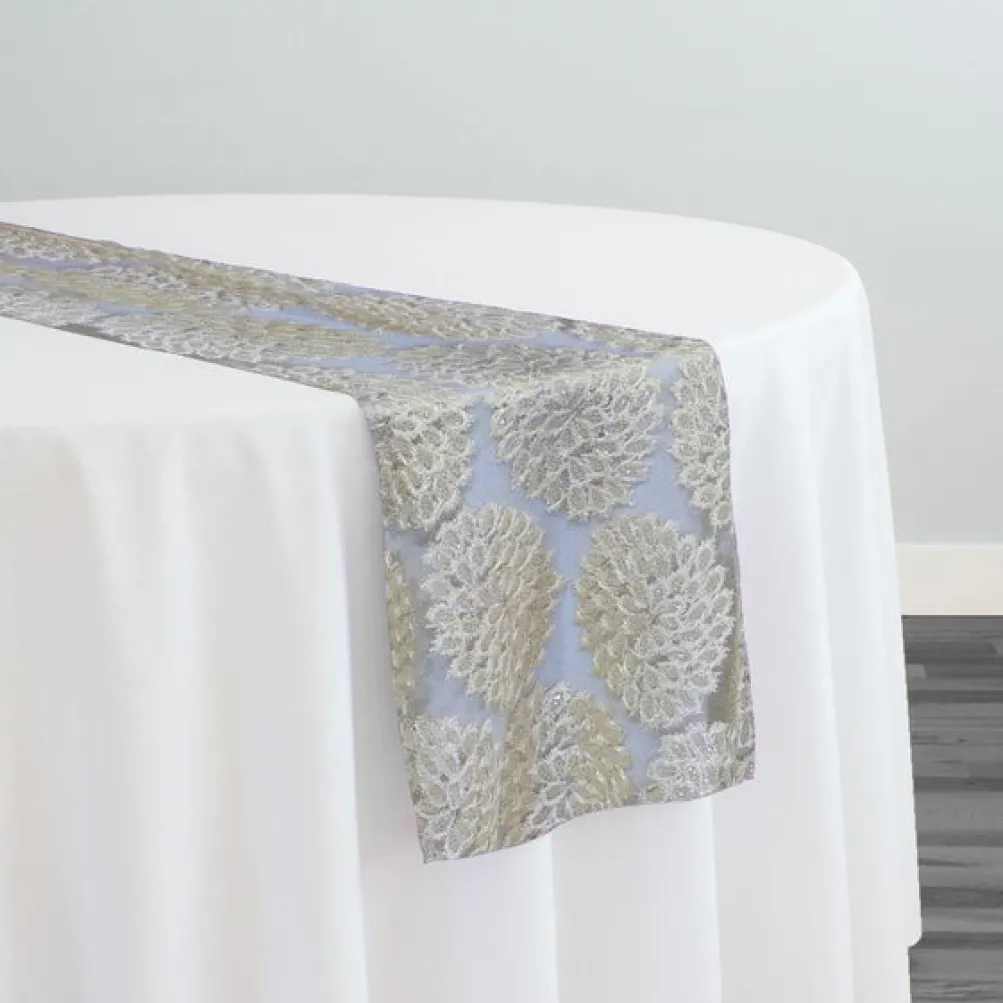 Dahlia Sequins Table Runner in Ivory
