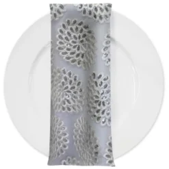 Dahlia Sequins (w/ Poly Lining) Table Napkin in White