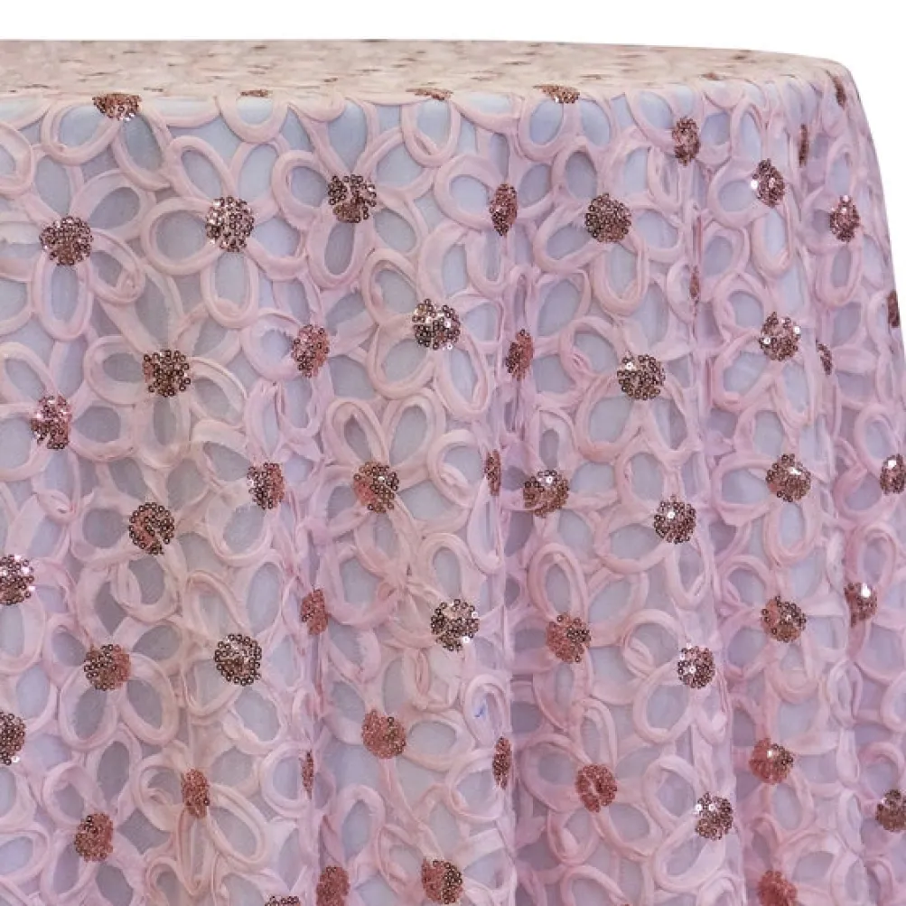 Daisy Sequins Table Linen in Blush