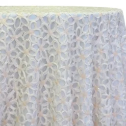 Daisy Sequins Table Linen in Ivory