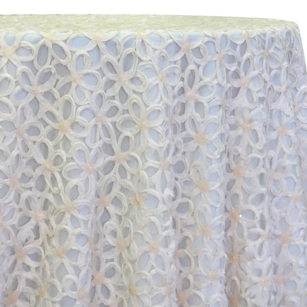 Daisy Sequins Table Linen in Ivory