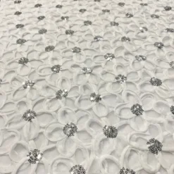 Daisy Sequins Table Linen in White