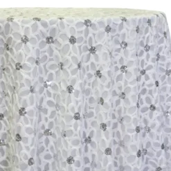 Daisy Sequins Table Linen in White