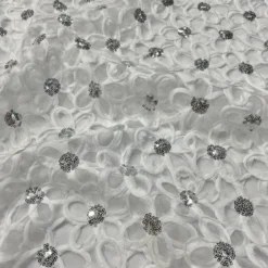 Daisy Sequins Table Runner in White
