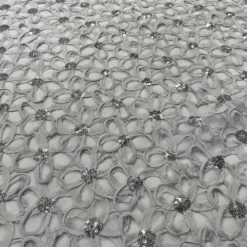 Daisy Sequins Table Runner in Silver