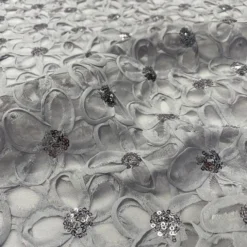 Daisy Sequins Table Runner in Silver