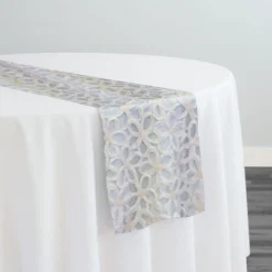 Daisy Sequins Table Runner in Ivory