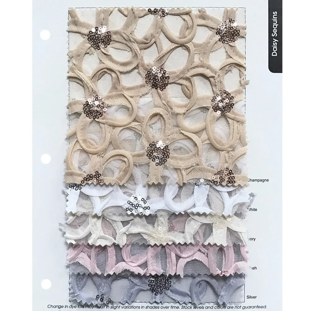 Daisy Sequins Table Runner in Champagne