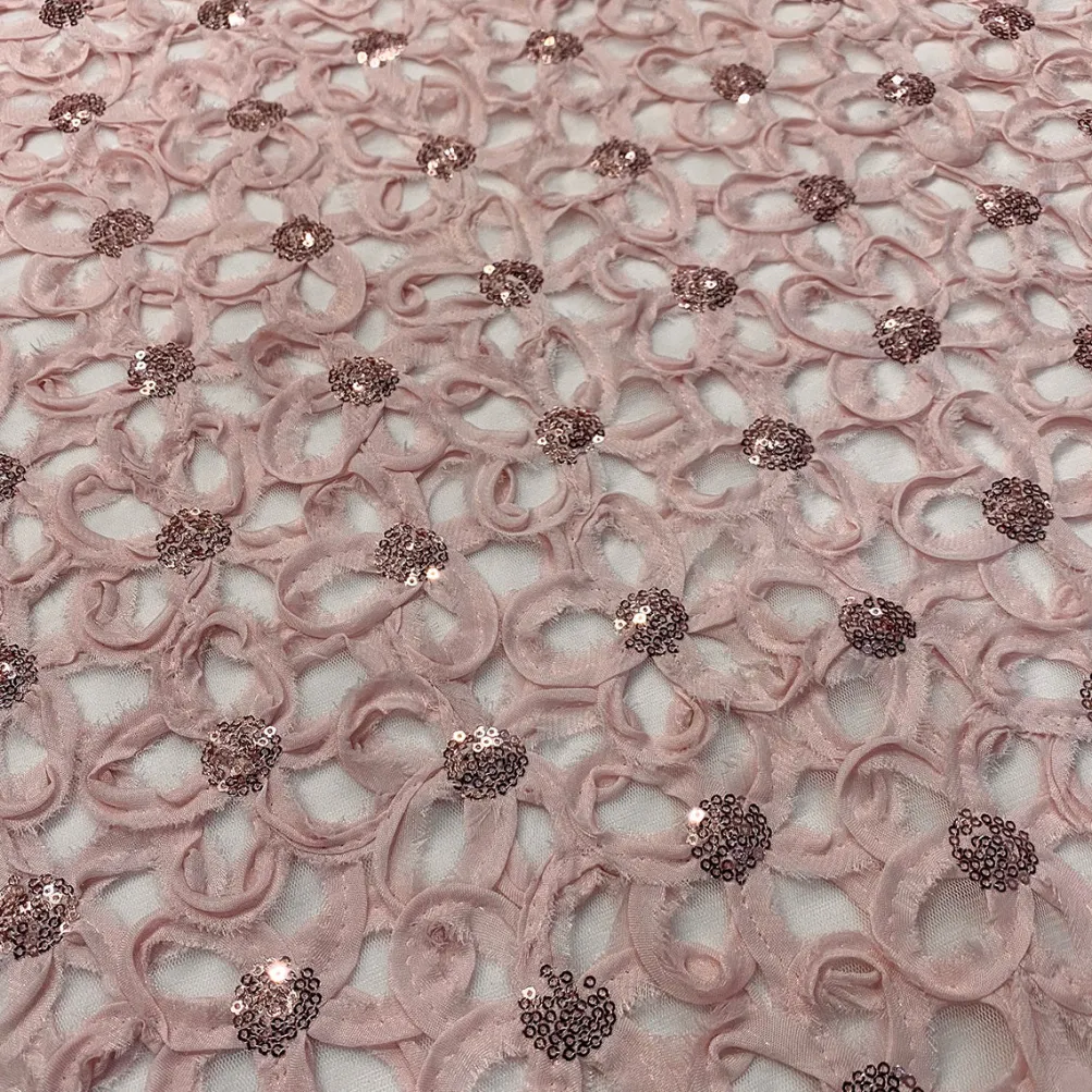 Daisy Sequins Table Runner in Blush