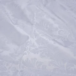 Damask Flocking Taffeta Table Linen in White on White