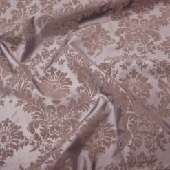 Damask Flocking Taffeta Table Runner in Silver on Silver