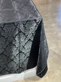Damask Poly Table Linen in Black