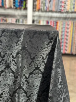 Damask Poly Table Linen in Black