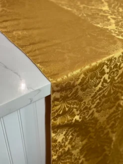 Damask Poly Table Linen in Gold 1326