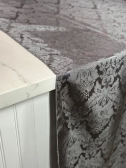 Damask Poly Table Linen in Gray 7312