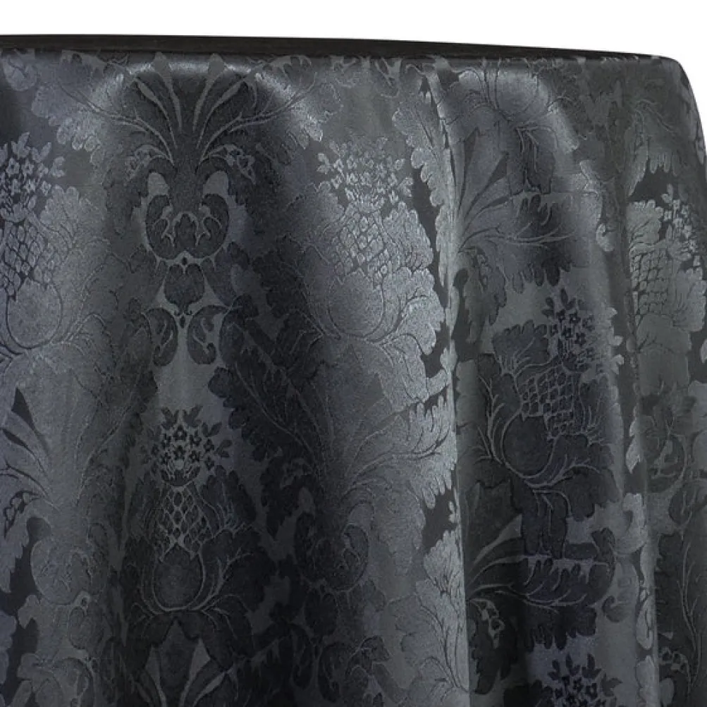 Damask Poly Table Linen in Gray 7312
