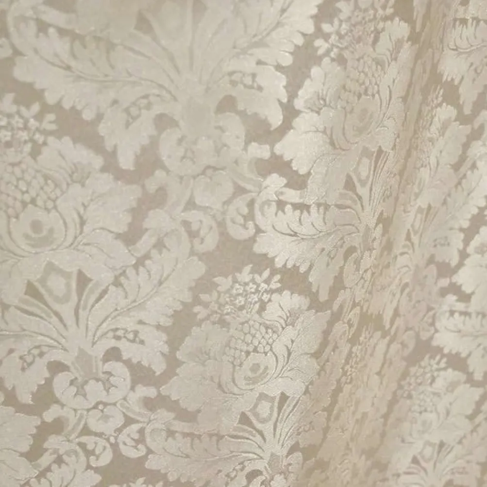 Damask Poly Table Linen in Ivory
