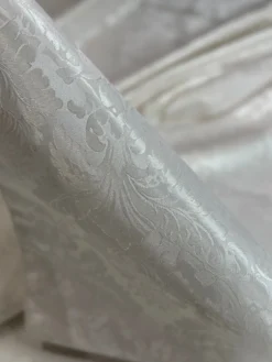 Damask Poly Table Linen in Ivory