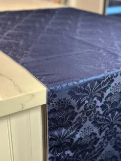 Damask Poly Table Linen in Navy 1245