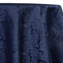Damask Poly Table Linen in Navy 1245