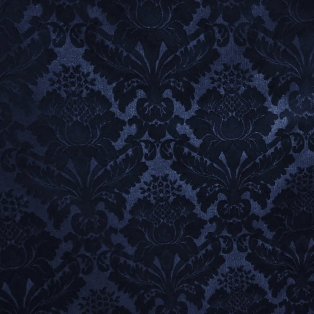 Damask Poly Table Linen in Navy 1245