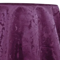 Damask Poly Table Linen in Raisin 1356