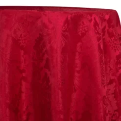 Damask Poly Table Linen in Red