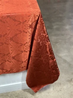 Damask Poly Table Linen in Rust 1351