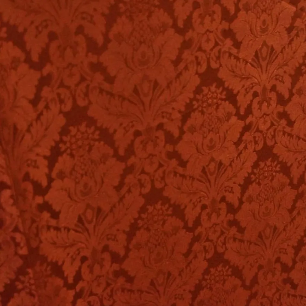Damask Poly Table Linen in Rust 1351