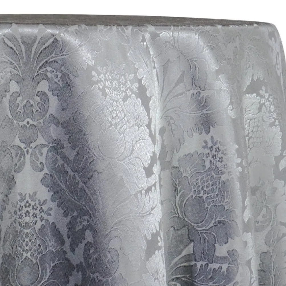 Damask Poly Table Linen in Silver 1310