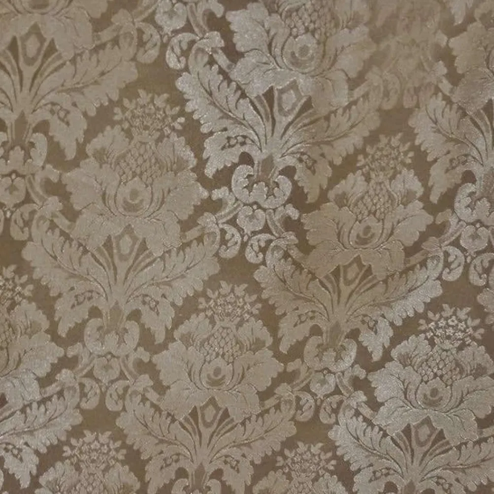 Damask Poly Table Linen in Taupe D 1410