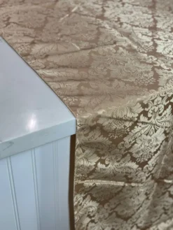 Damask Poly Table Linen in Taupe 1189