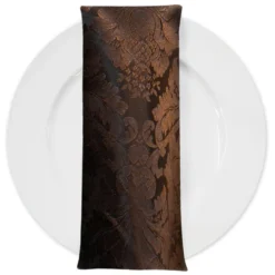Damask Poly Table Napkin in Brown 1266